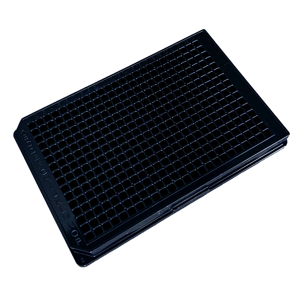 TheraDep Collagen 384-Well Microplate – Black/Clear, Flat Bottom, TC-Treated (With Lid)