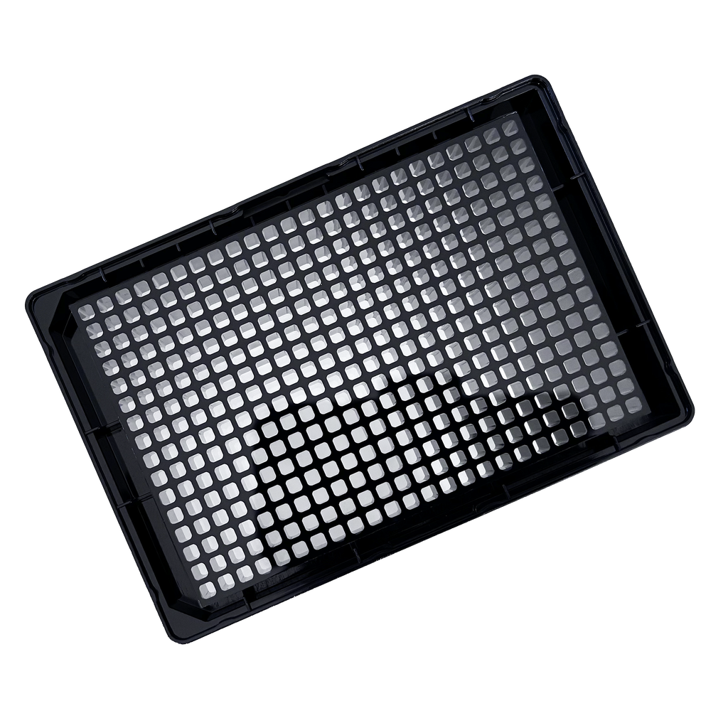 TheraDep Collagen 384-Well Microplate – Black/Clear, Flat Bottom, TC-Treated (With Lid)