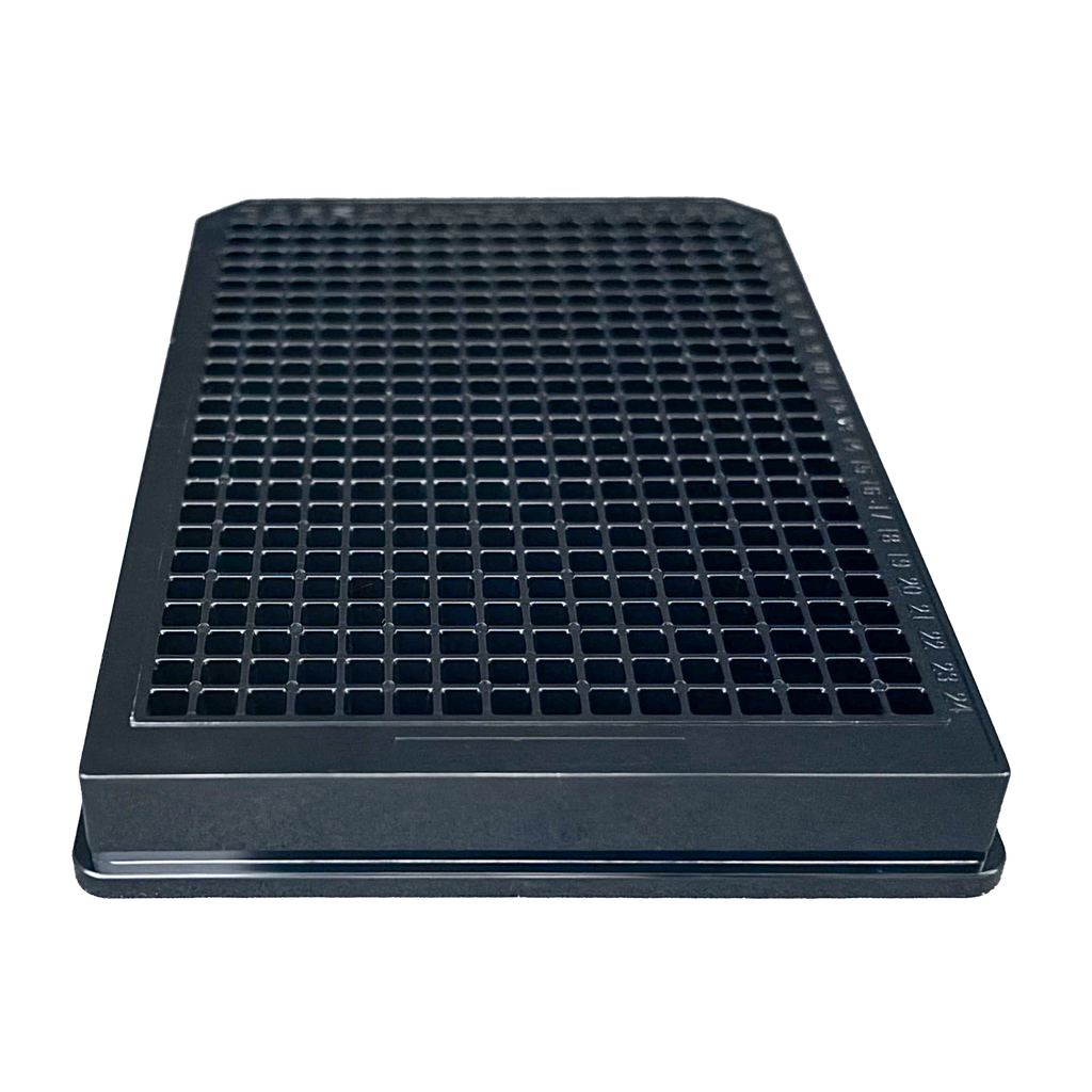 TheraDep Collagen 384-Well Microplate – Black/Clear, Flat Bottom, TC-Treated (With Lid)
