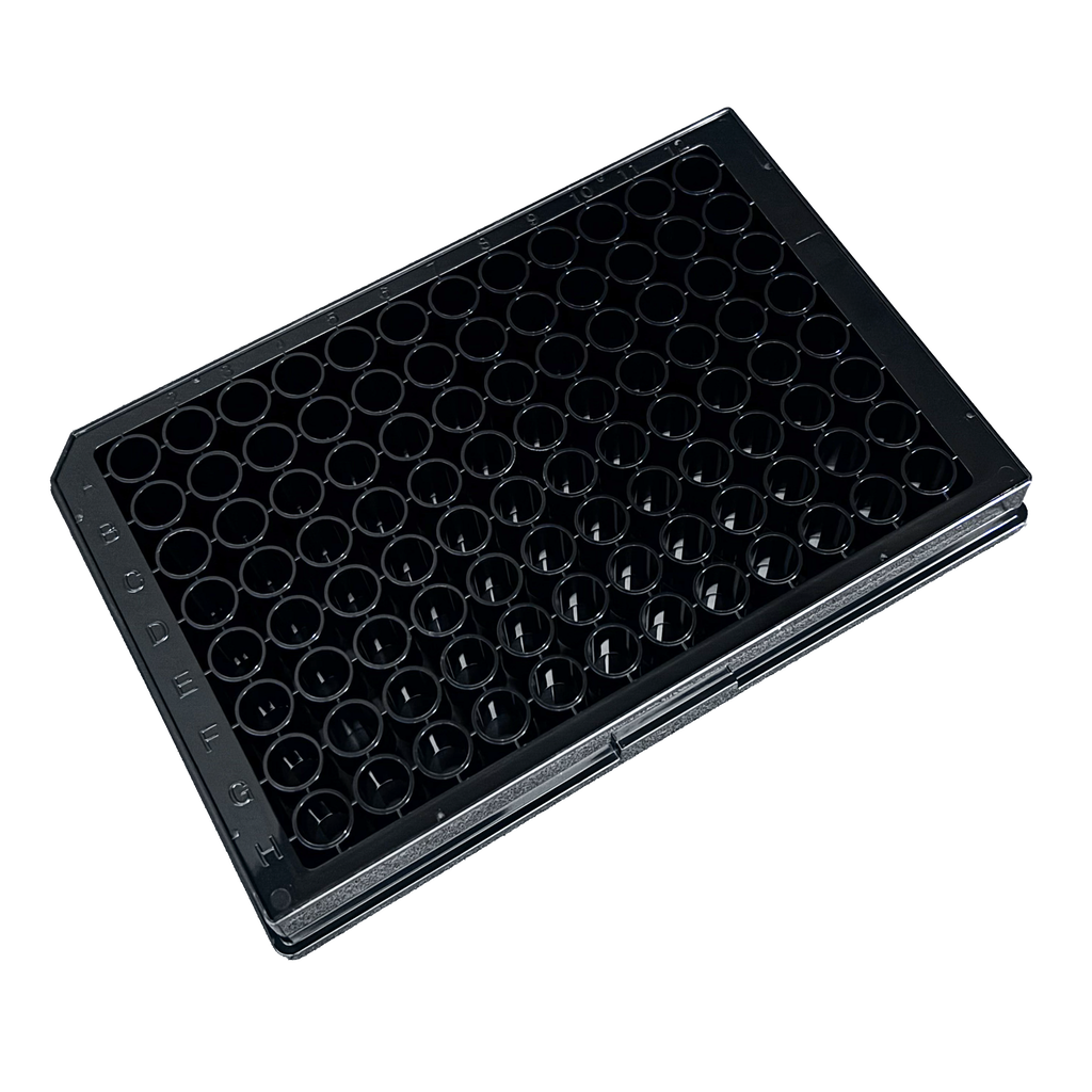 TheraDep Collagen 96-Well Microplate – Black/Clear, Flat Bottom, TC-Treated (With Lid)