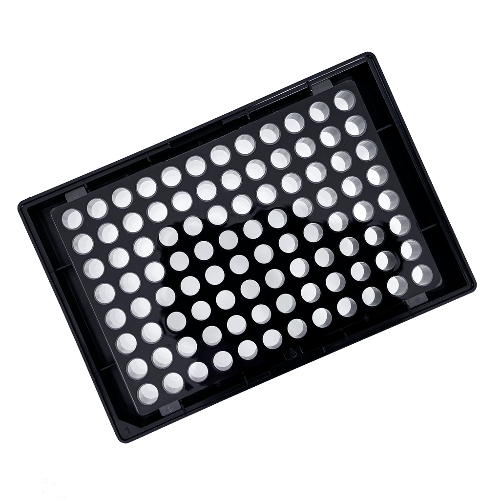 TheraDep Collagen 96-Well Microplate – Black/Clear, Flat Bottom, TC-Treated (With Lid)