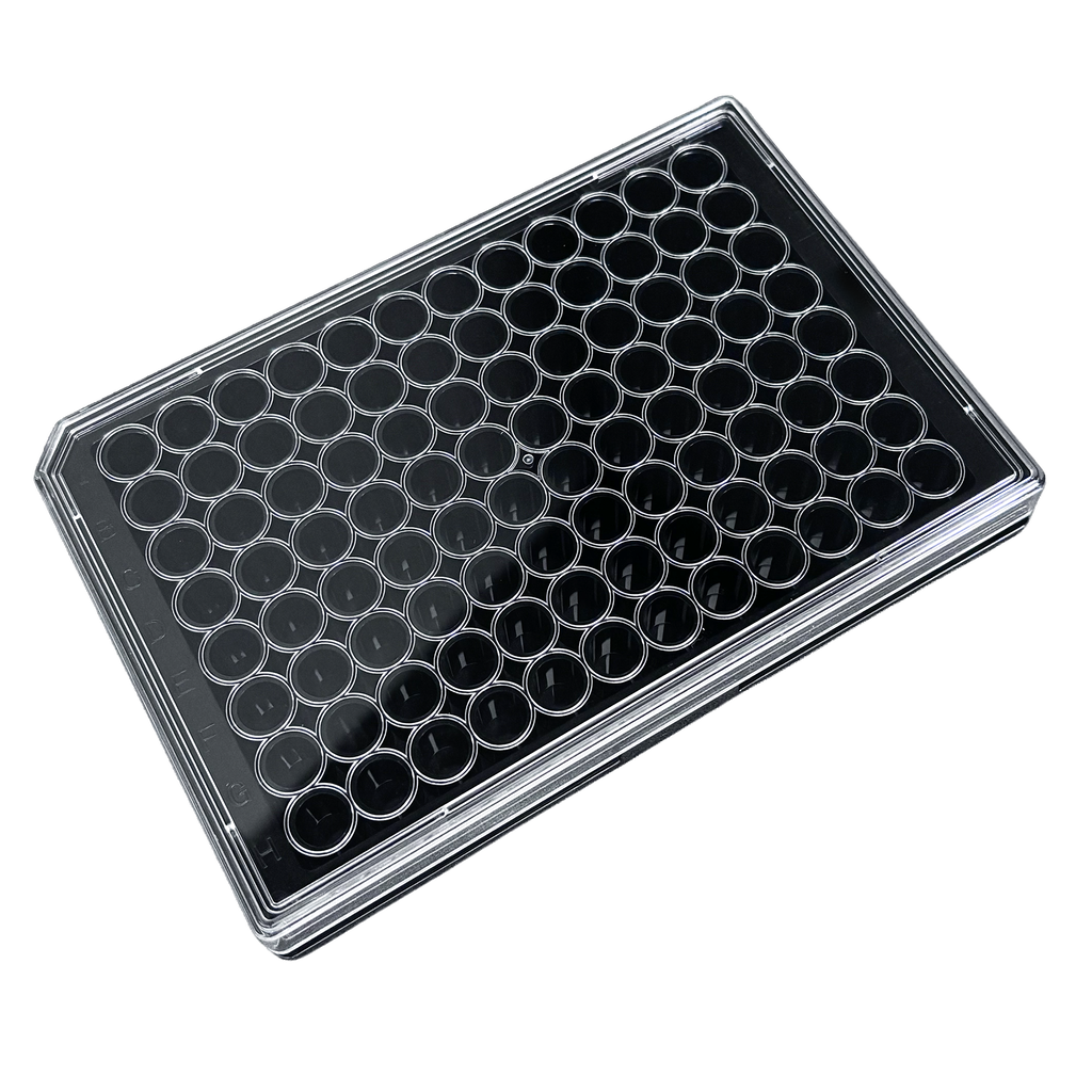 TheraDep Collagen 96-Well Microplate – Black/Clear, Flat Bottom, TC-Treated (With Lid)